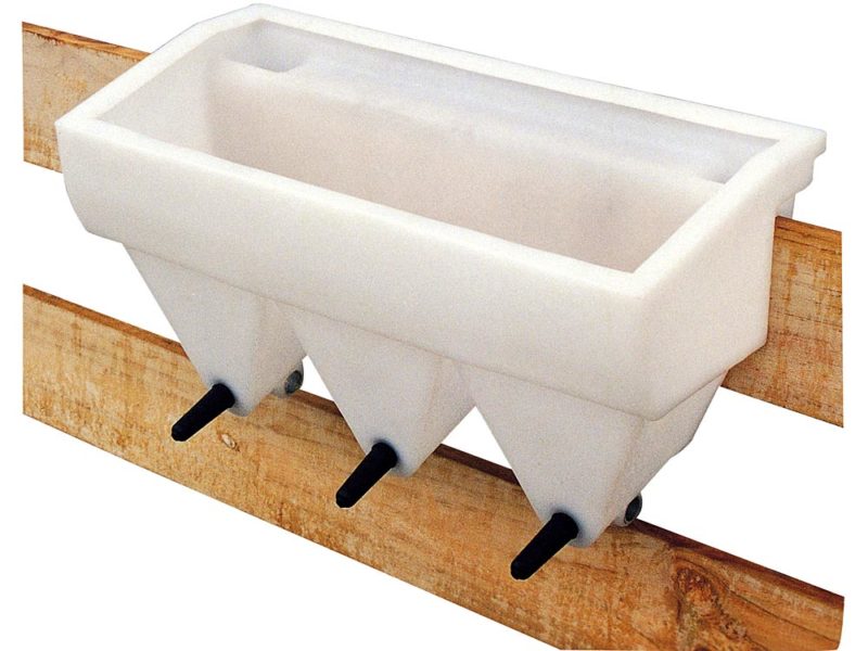 3 Teat Fence Mount Gravity Compartment Calf Feeder
