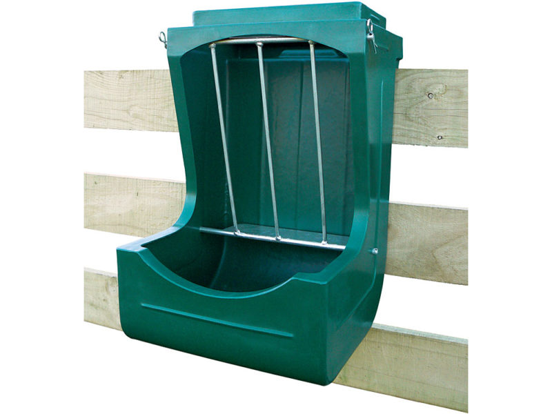 Fence Mount Mini Calf Hay and Grain Feeder